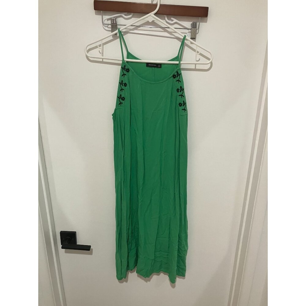 Reserved Women's Patterned Mini Dress, Green/Black, Size EU 38 (US 8)